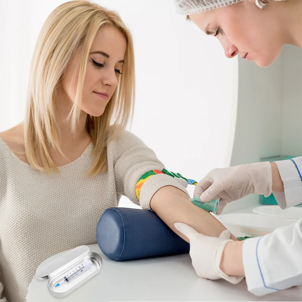 

2 Pcs Aluminium Needle Box Portable Acupuncture Box Durable Needle Container