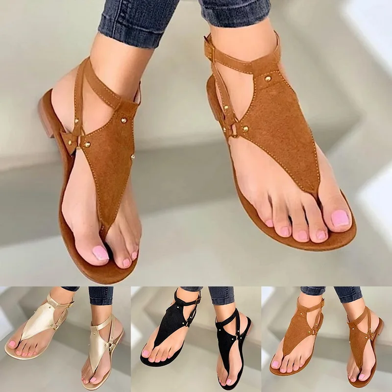 

Women Outdoor Sandals Fashion Solid Large Size Rome Solid Open Toe Shoes Sandals Women's Anti-slip Wedges Summer Shoes
