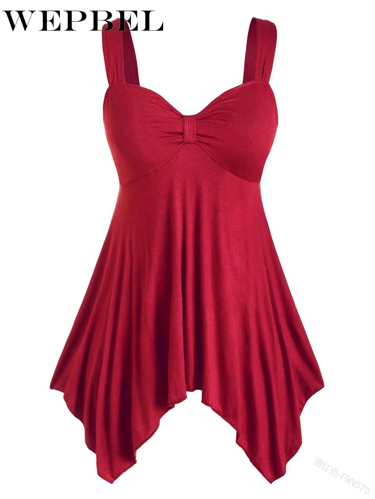 

WEPBEL Women Summer Fashion Irregular Loose Shirt Vintage Sleeveless V Neck Ruched Pleated Sling Top Plus Size S-5XL
