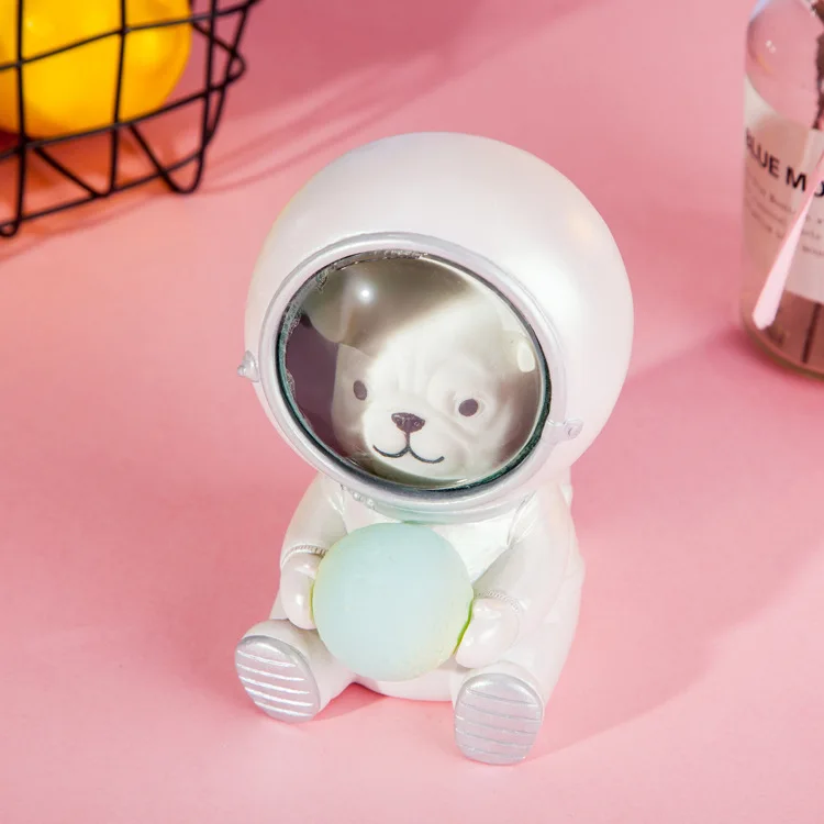 

Creative Cute Galaxy Guardian Pet Astronaut Statue Nightlight Personality Bedroom Decoration Resin Ornaments Star Lights Gifts