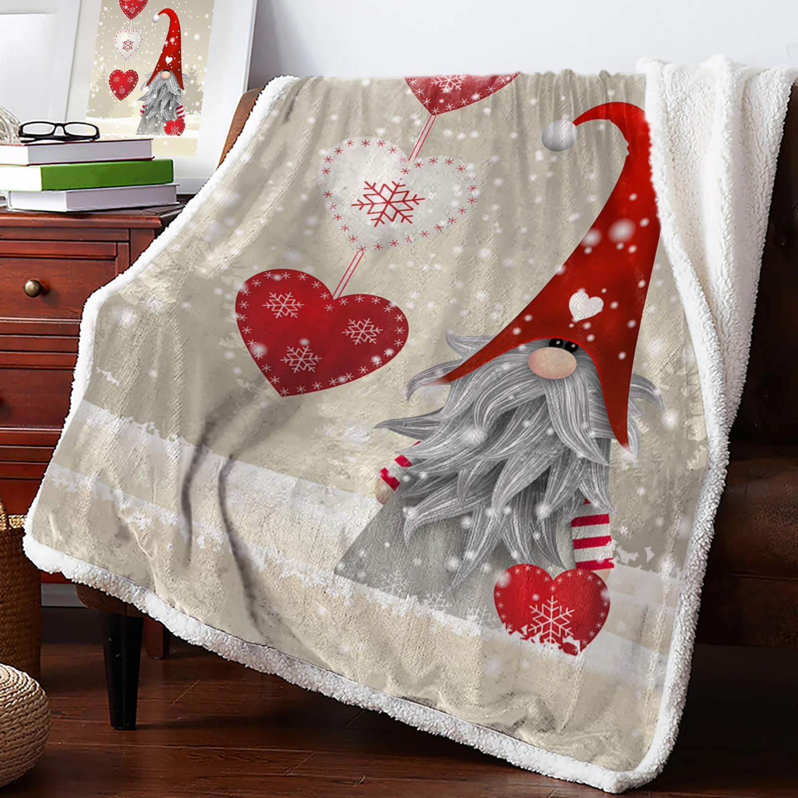 

Рождественские одеяла в виде гнома, снежинок, сердец, постельное белье, флисовые одеяла для дивана, домашние одеяла для пикника