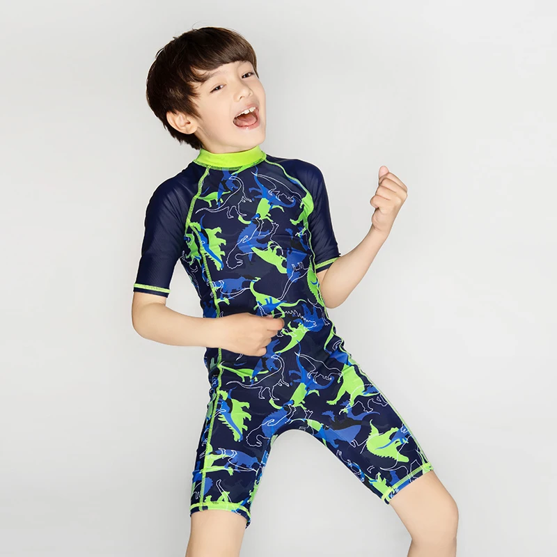 

Julysand Boys Swimwear High-end One Piece BathingSuit Children Dinosaurs Cartoon printed SwimSuit UV protection Boy Rash Guards