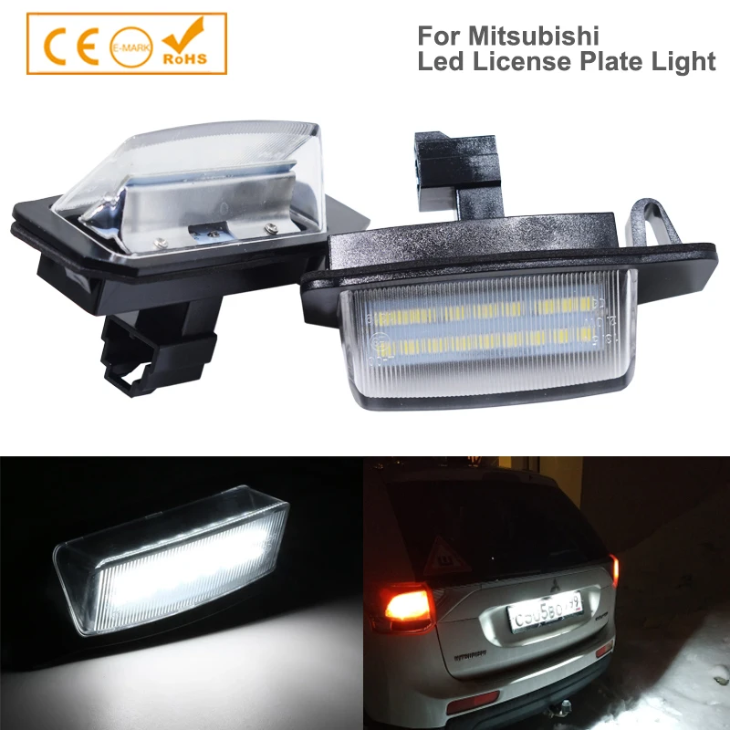 

2Pcs LED Number License Plate Light Lamps For Mitsubishi Eclipse 1 2 3 4 Cross Cabriolet Outlander 1 2 3 XL Lancer 8 Sportback