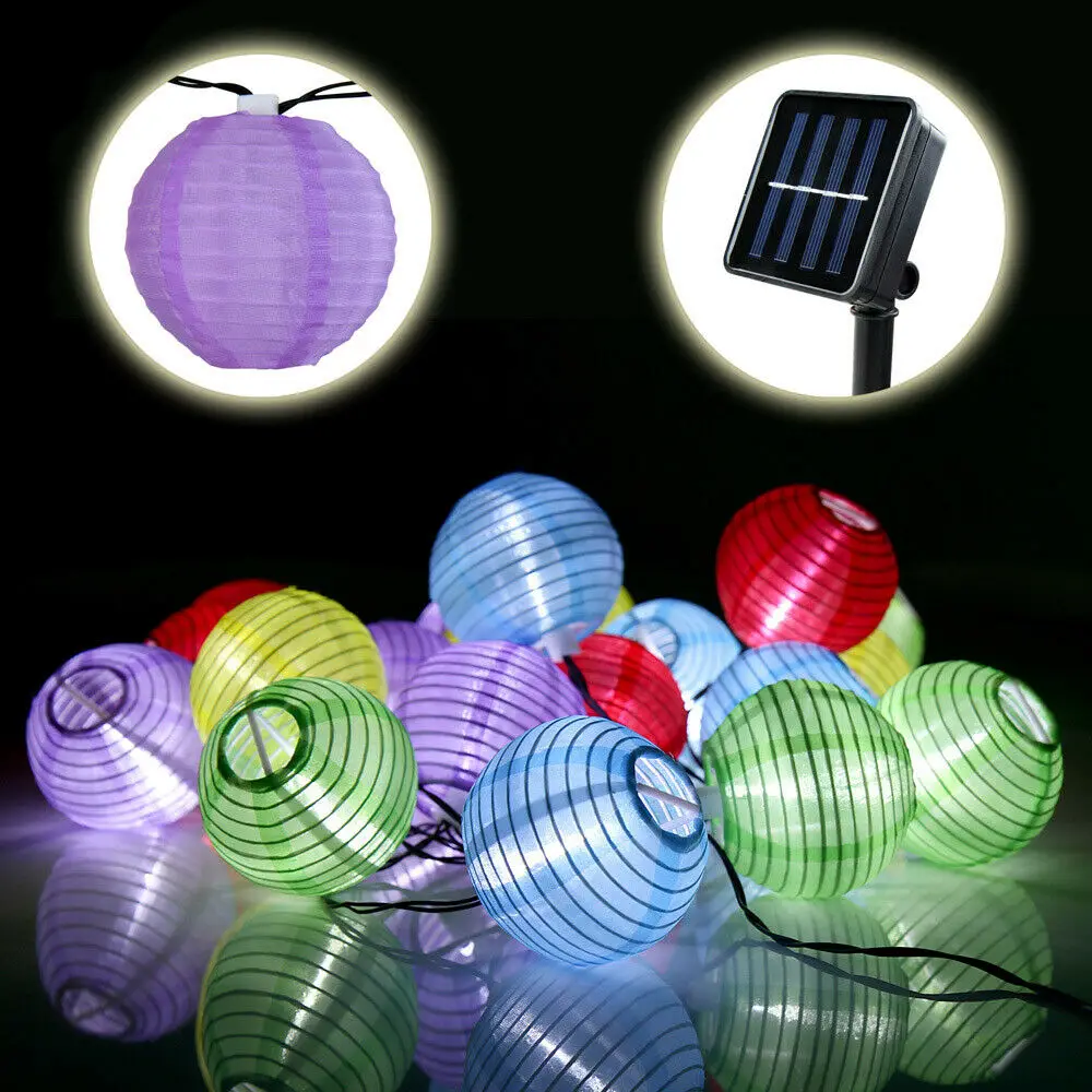 

2021 Colorful Lantern Solar String Light Waterproof 30LED String Lights for Garden Outdoor Wedding Party Decor