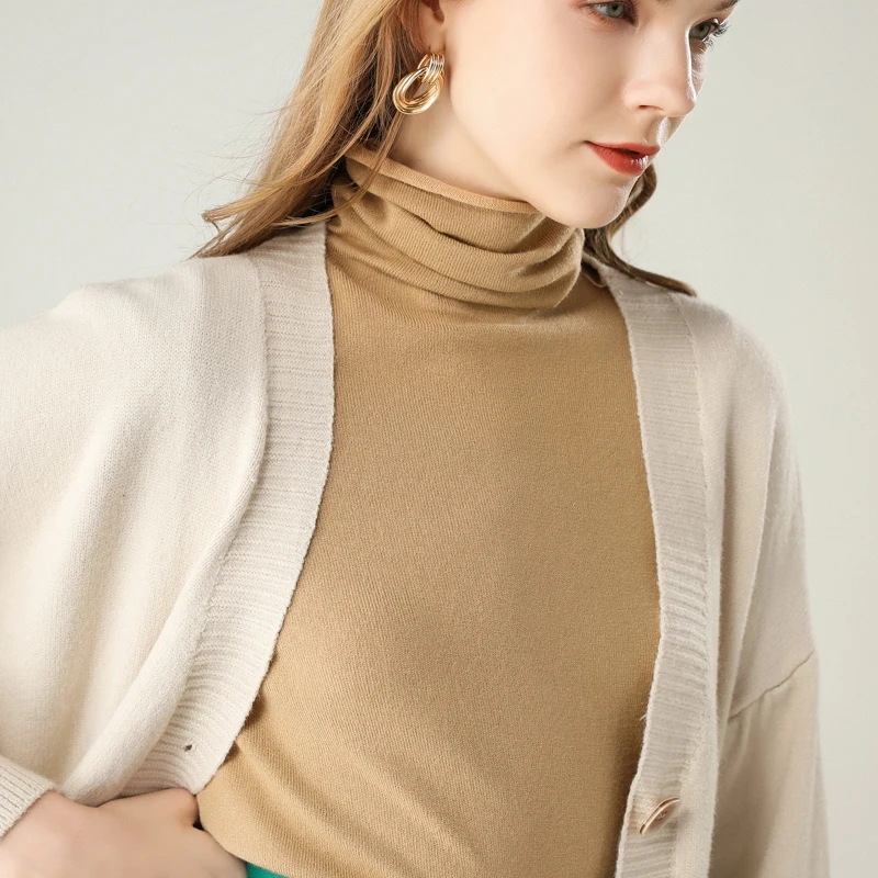 adohon 2019 womens winter Cashmere Cardigans and autumn women knitted High Quality Female solid sweaters V-neck Open stitch |