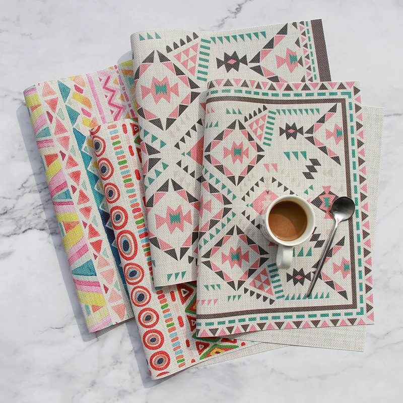 

placemat Printed PVC Bohemian waterproofing oil proofing heat insulation hotel home products table tableware mat kitchen decor
