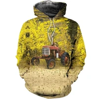 fashionable men and women beautiful bulldozer 3d printing tractor shirt new hoodie zipper sweatshirt