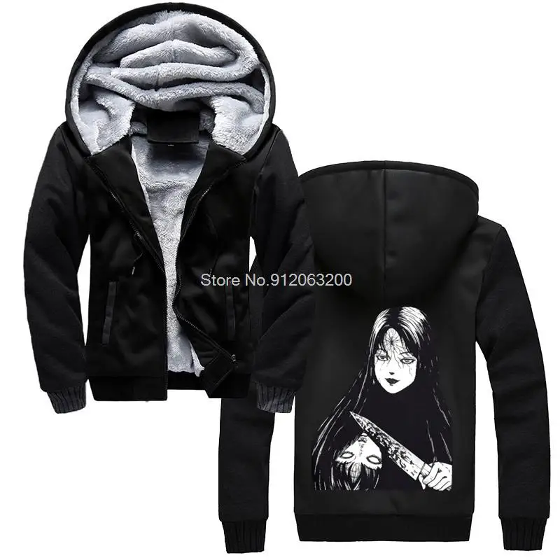 

Junji Harajuku Ito Hoodie Japanese Kago Manga Horror Uzumaki Tomie Men Winter Thicken Hoodies Hooded Sweatshirt Streetwear