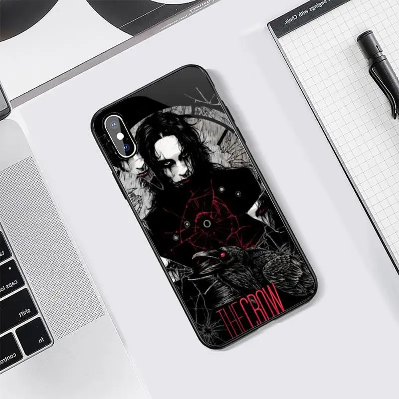 

America TV The Crow pattern Phone Case Tempered glass For iphone 5C 6 6S 7 8 plus X XS XR 11 PRO MAX