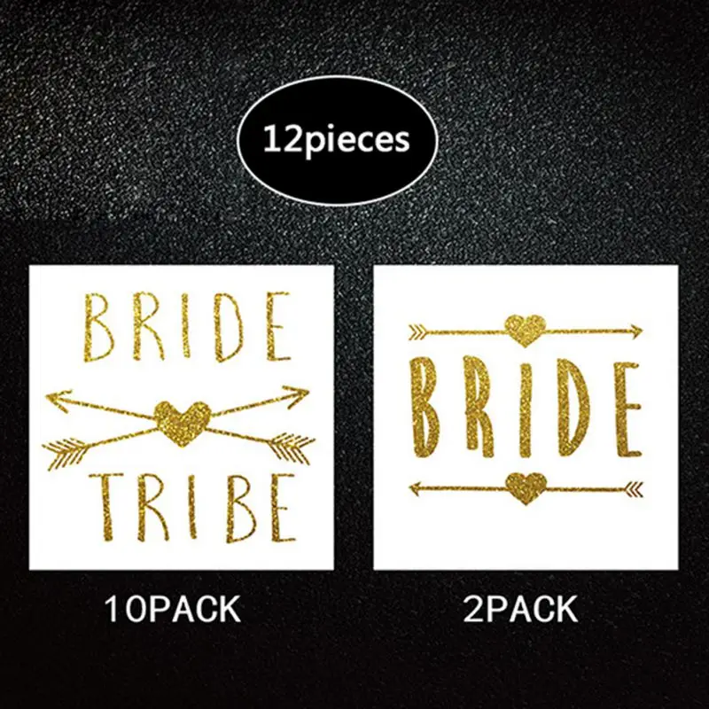 12 шт./компл. горячего тиснения наклейки для временных татуировок невесты в