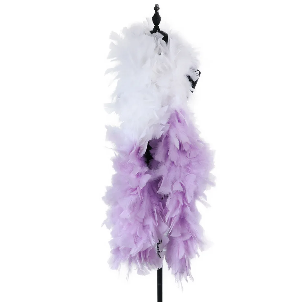 

200G Two-color Marabou Feathers Boa Large Shawl Accessory Shooting Props Catwalk Turkey Feathers For Wedding Carnival Decora