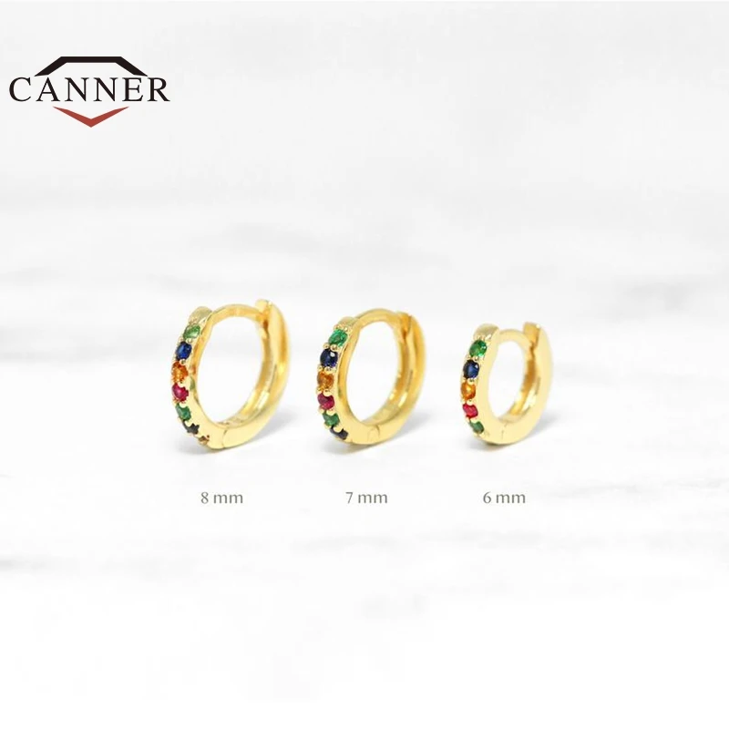 

Женские серьги-кольца CANNER из настоящего серебра 7/8 пробы, 6/925 мм