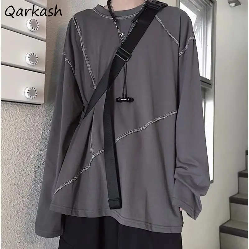 Футболка женская большого размера осенняя с длинным рукавом и круглым вырезом |