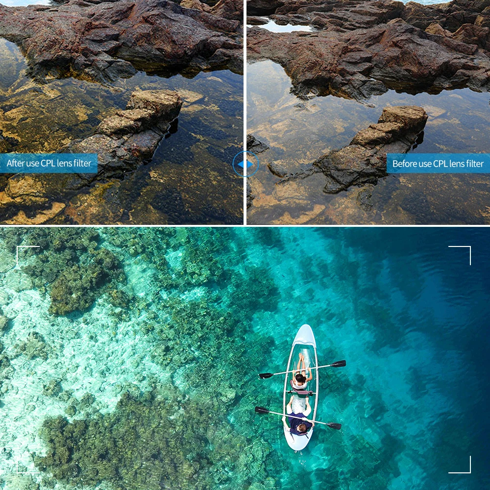 Телесин поляризационный фильтр CPL Круглый Объектив протектор для объектива GoPro