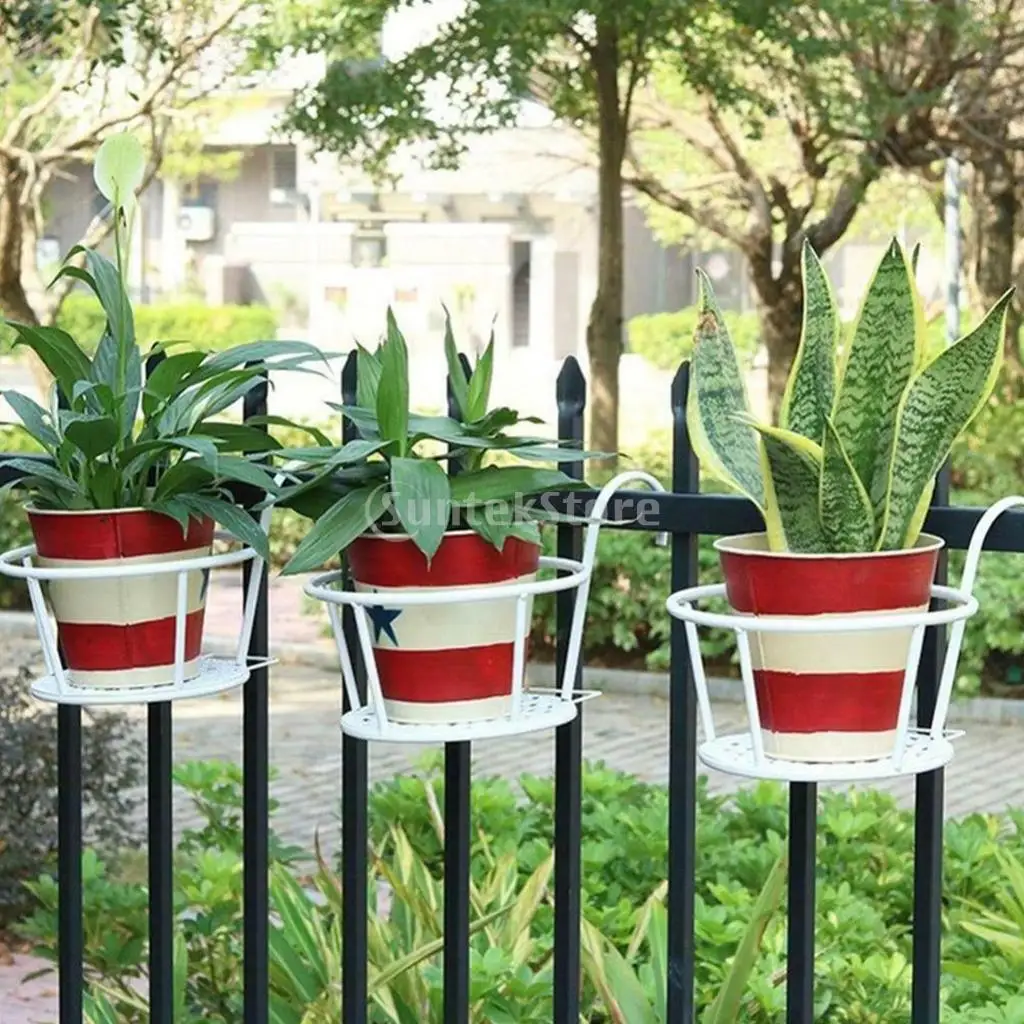 

Iron Hanging Flowerpot Basket Planter Pot Holder for Balcony Patio Heavy-duty