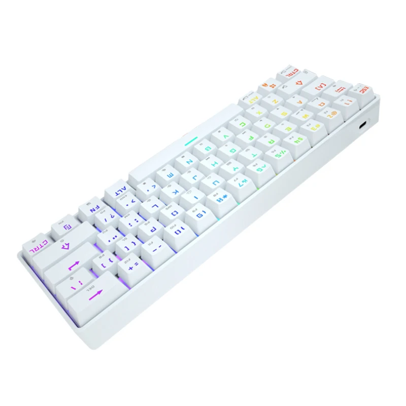 

New Bluetooth-compatible Dual-mode Mechanical Keyboard RGB Multiple Lighting Effects 61-key Tablet Mobile Phone Green Axis 2021