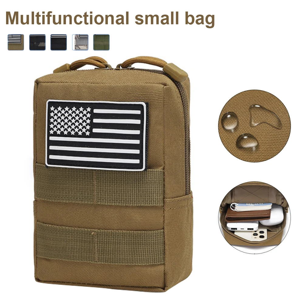 

Outdoor Tactical Belt Waist Pack Bag 800D Waterproof Fabric EDC Military Hunt running Bag Zippered Belt Pouch Camping Trekking