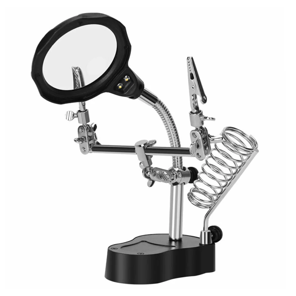

Third Hand Solder Soldering Iron Magnifier Stand Holder Station Helping Welding Soldering Tools 1 * Soldering Iron Magnifier