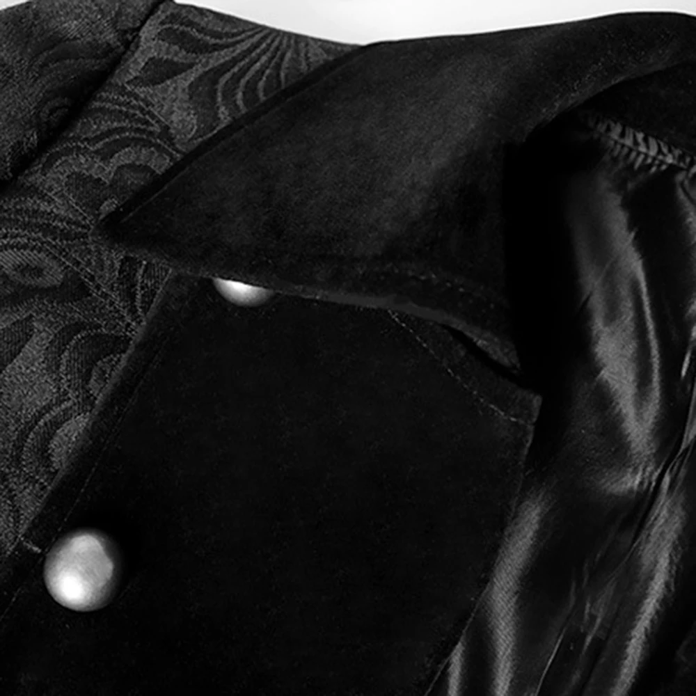 SHUJIN Men's Coat Fashion Steampunk Vintage Tailcoat Jacket Gothic Victorian Frock Coat Men's Uniform Coat Button Costume