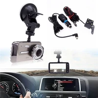 1 set universal car dual lens dash cam full 1080p 1296p wide angle driving video dvr 4 inch screen recorder rearview camera