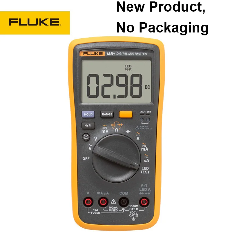 FLUKE 100% оригинал 18B + светодиодный AC/DC напряжение тока цифровой мультиметр и