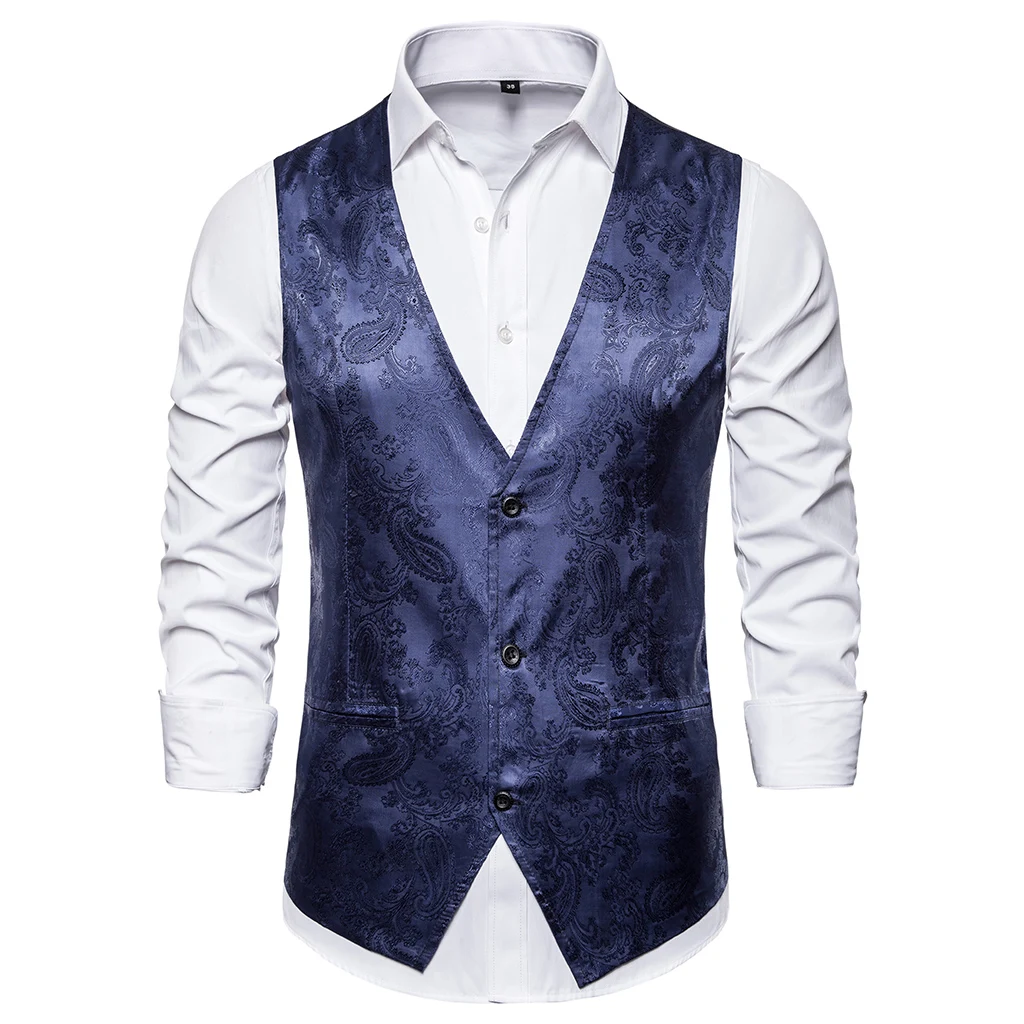 CYSINCOS свадебный жилет для банкета вечерний костюм ночного клуба мужской яркий с