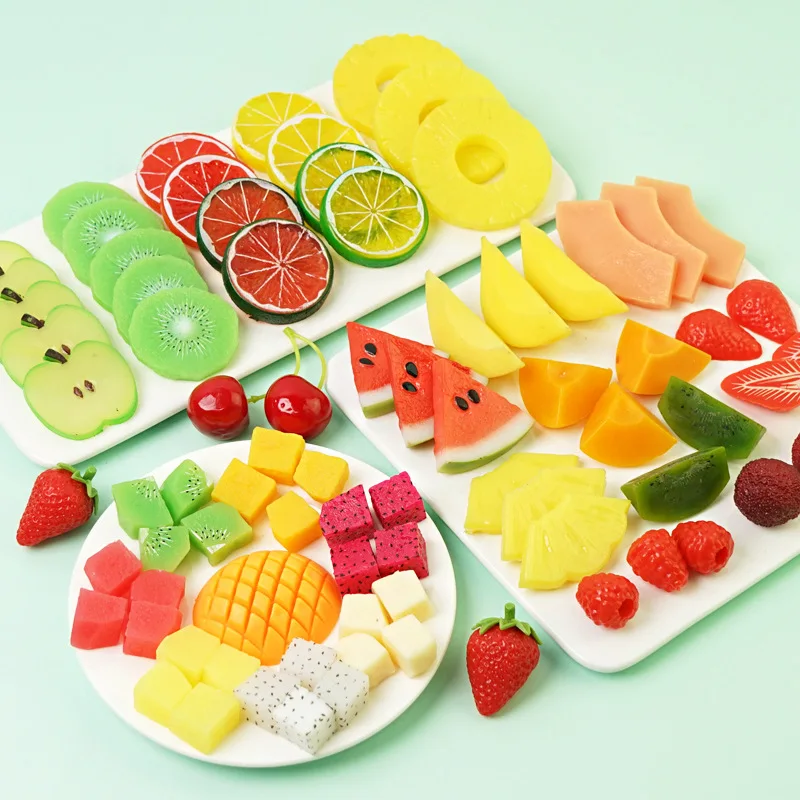 

Artificial Fruit Slices Simulation PVC Plastic Realistic Model Family Party Dining Table Decor DIY Accessories Kids Toy Gift