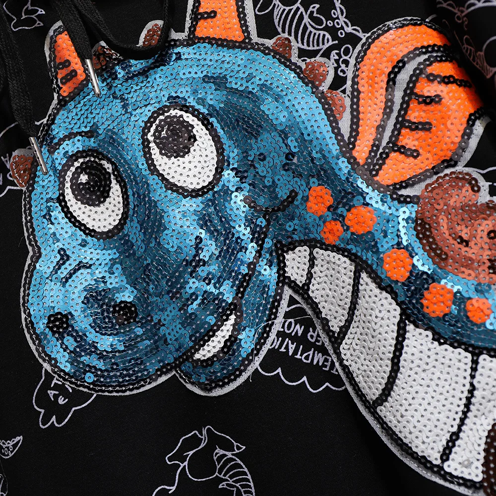 Женская толстовка большого размера плюс свободная Спортивная длинная кофта