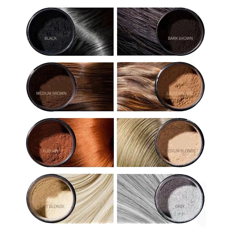 

Hair Building Fiber Dark Medium Light Brown Black Gray Blonde White to Conceal Thinning Hair Instantly J9