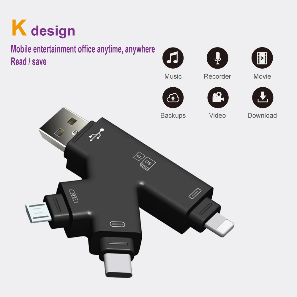 Кардридер Lightning Micro SD/TF OTG для iPhone 6/7/8 11 XR Plus iPod iPad | Компьютеры и офис