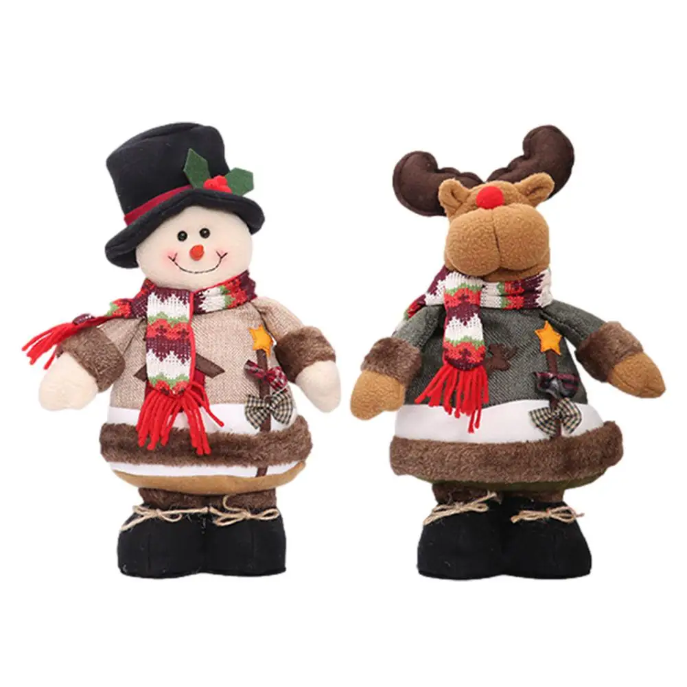 

Милая кукла снеговик Изысканная кукла ручной работы олень поделки настольное украшение для магазина украшения на окно Рождественский пода...