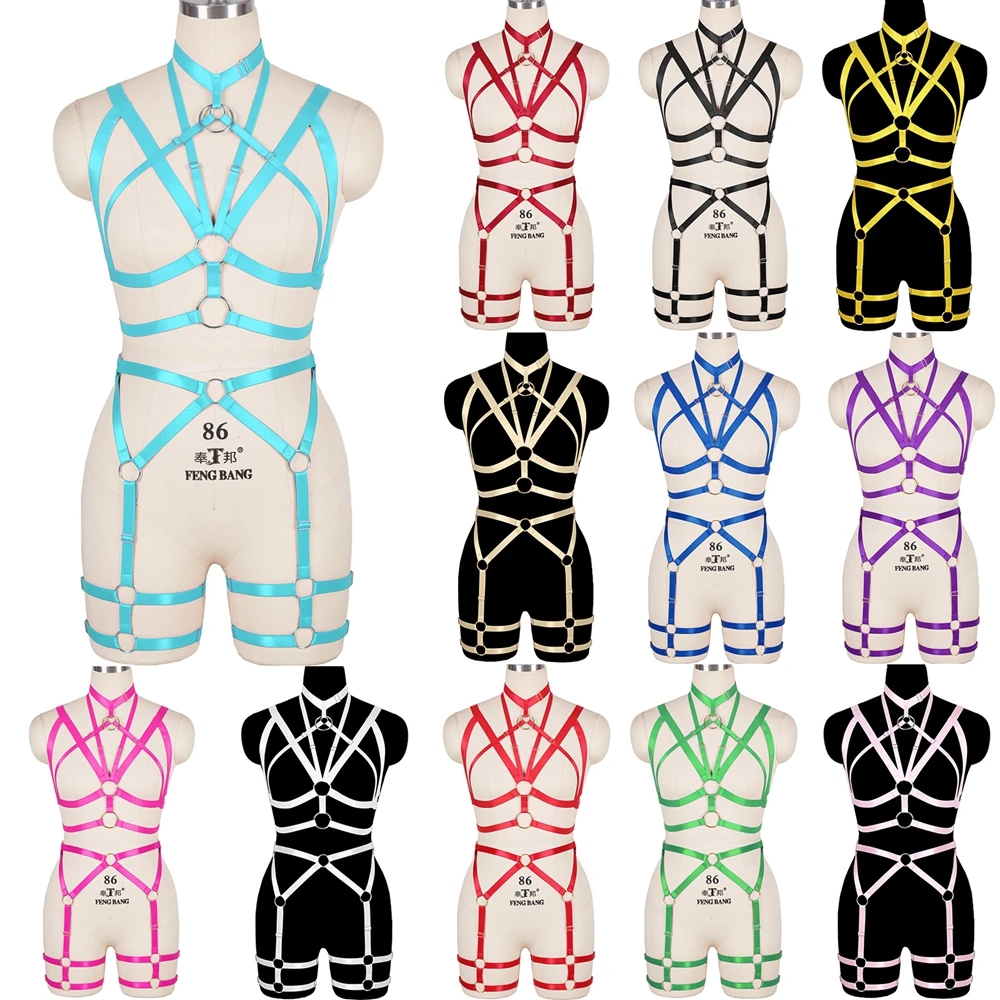 

Chest Bondage Sexy Lingerie Garter Belt Pentagram Rave Wear Women's Underwear Bra Goth Body Harness Suspenders Set Sword Belt