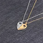 Ожерелье с кулоном Best Friends, 2 части, в форме сердца, половина пазла, ювелирные изделия для девочек, модное ожерелье, цепочка, колье