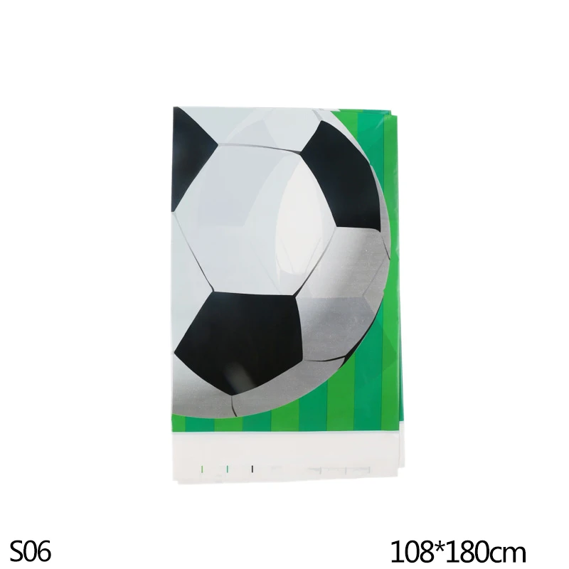 S06-1pcs tablecloth Футбольная тематическая вечеринка, Набор Декоративной посуды, бумажные тарелки и стаканы, салфетка, конфетный мешок, коробка для детского душа, принадлежности для дня рождения - Цвет: S06-1pcs tablecloth