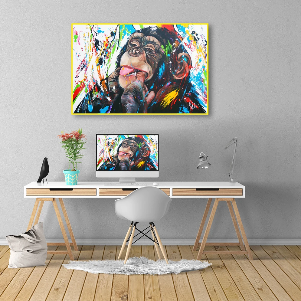 Абстрактная картина на холсте Смешное прекрасное животное орангутан HD печать изображения настенного искусства плакат Декор для детской комнаты спальни дома.