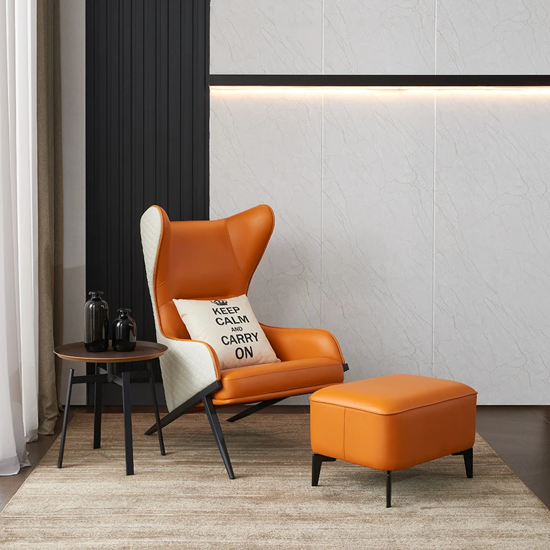 

Louis Fashion Light Luxury Living Room Single Sofa North Europe Italian Net Red Designer Balcony Leisure Leather Tiger Chair