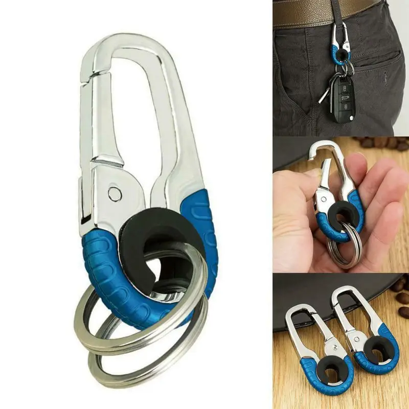 

Durable Keychain Hook Metal Buckle Safety Carabiner Climbing Tools Double Ring Car Keychain Outdoor Climbing Supplies