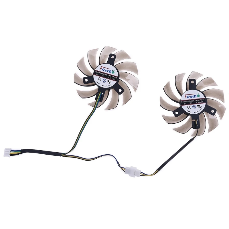 

1 Pair Graphic Card Cooler , FD7010H12S 75mm 4Pin Cooler Fan Replacement for MSI GTX R6870 R6790 Graphics Video Card Cooling Fan