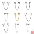 100% реальные 925 серьги-подвески с цветочным украшением из чистого серебра с принтом сердце, любовь всегда безопасного бусины для самостоятельного изготовления украшений, подходят к оригиналу Pandora, браслет для женщин ювелирных изделий