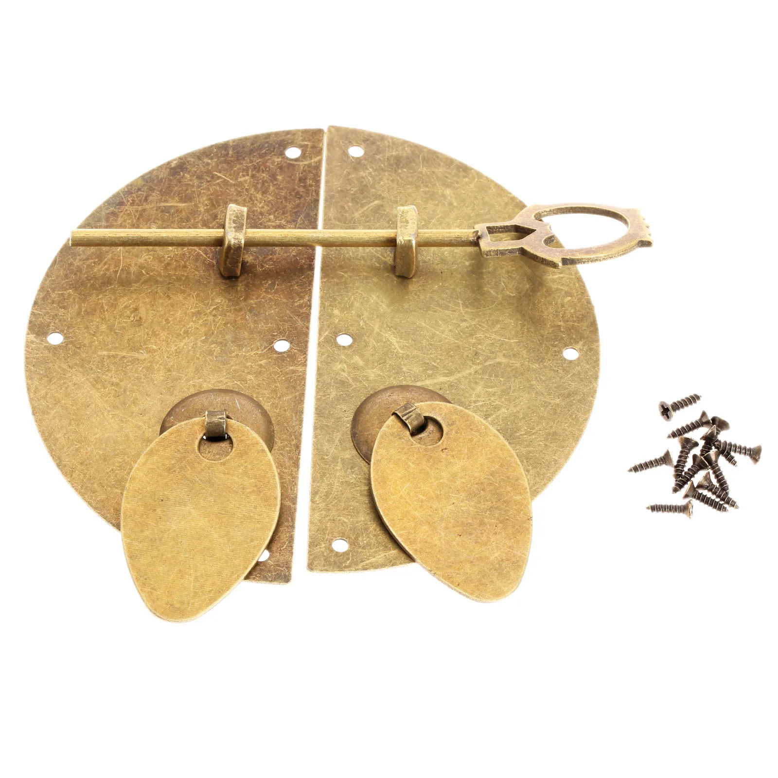 

DM Chinese Furniture Brass Handle Furniture Hardware Door Knocking Knocker Pull Vintage Lock Catch For Cabinet Cupboard Drawer