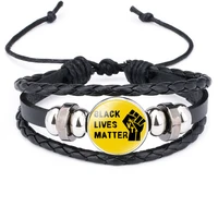 10pc black lives matter i have a dream i cant breathe leather glass cabochon charm bracelet women for men bracelets jewelry