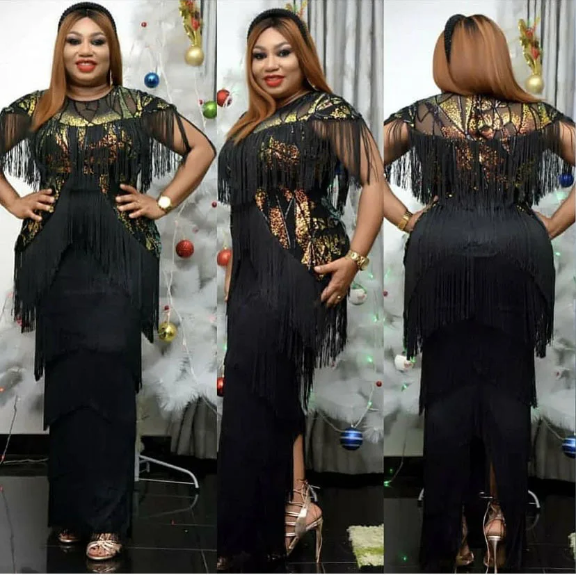 

Plus Size Party Dresses For Women African Bodycon Sexy Gown Sequin Tassel Kaftan Maxi Dress Luxury Dubai Abaya Boubou 2022