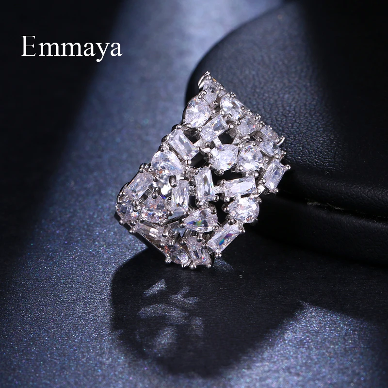 Emmaya AAA кубический циркон геометрический камень Хаоса состояние посеребренное