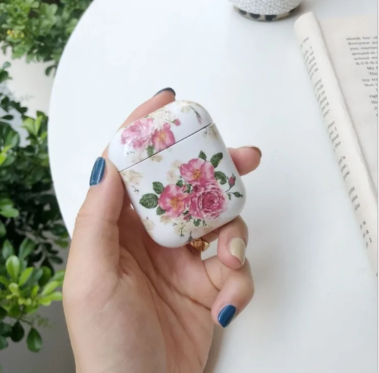 Художественный чехол для наушников с цветочным рисунком для Apple Airpods 2 1 Air Pods чехол s милый светящийся винтажный цветочный чехол для AirPod защитная оболочка подарок