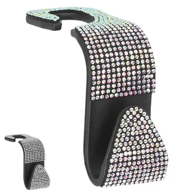 

Car Hooks Bling Car Seat Backseat Hanger Decorative Bling Car Headrest Hangers with Rhinestones for Keys Purse Bag