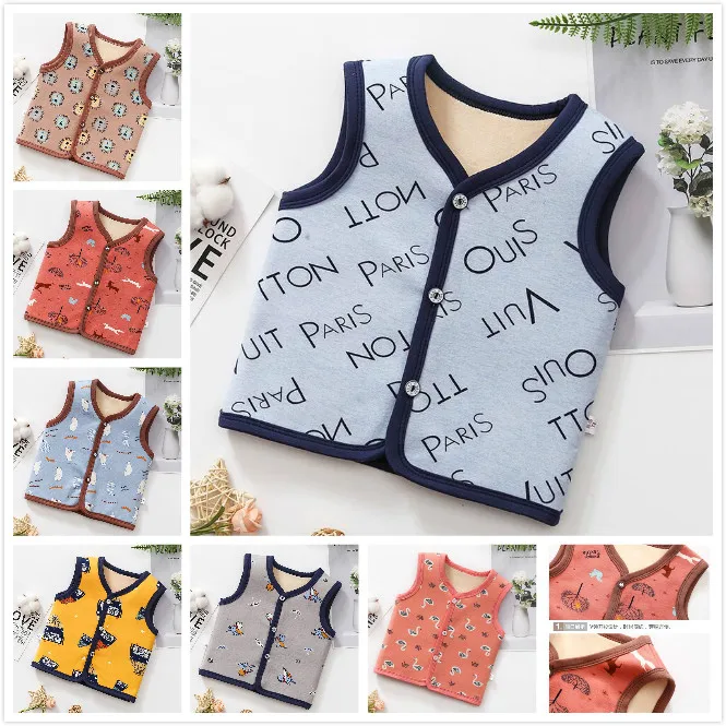 Модный детский жилет осенне-зимняя хлопковая верхняя одежда для мальчиков и