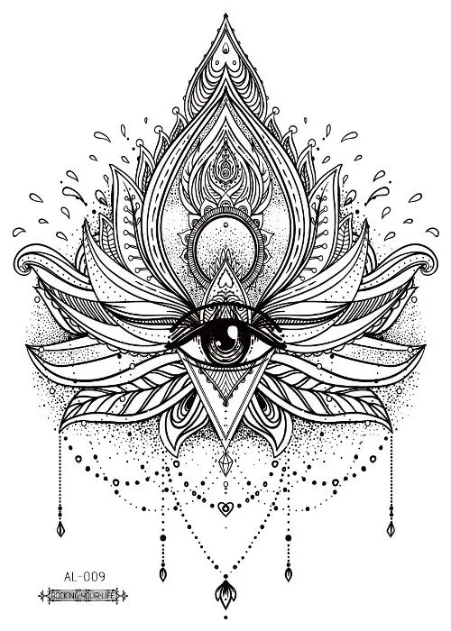 Серия чудовище водостойкая большая Цветочная рука временная татуировка черная