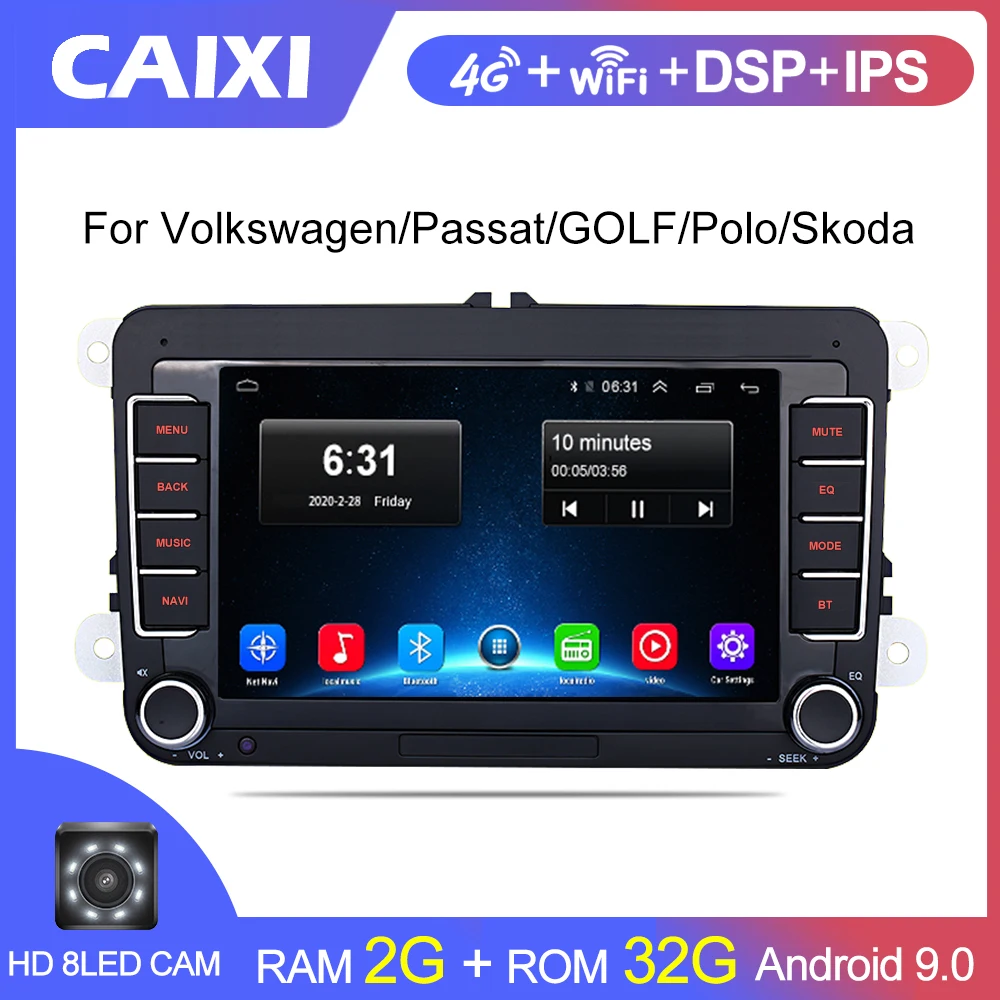 Мультимедийный плеер с радио Android 9 0 2 din для Volkswagen VW golf passat b6 Touran polo sedan Tiguan jetta DVD на
