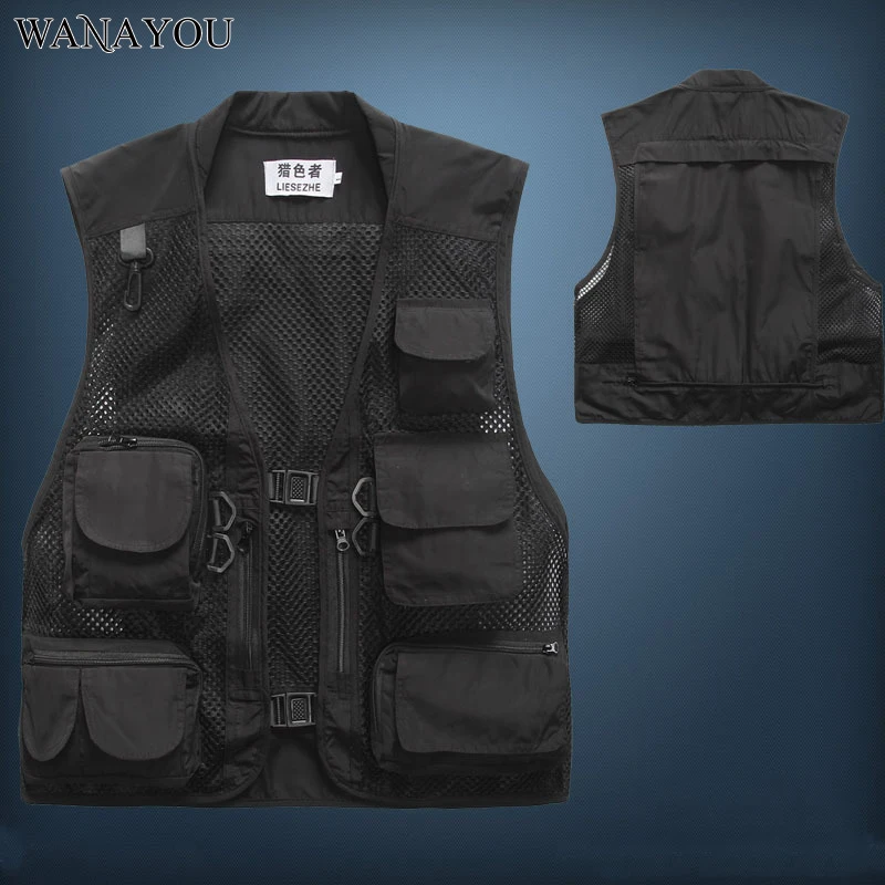 Уличный охотничий жилет для мужчин тактический с несколькими карманами сетчатый