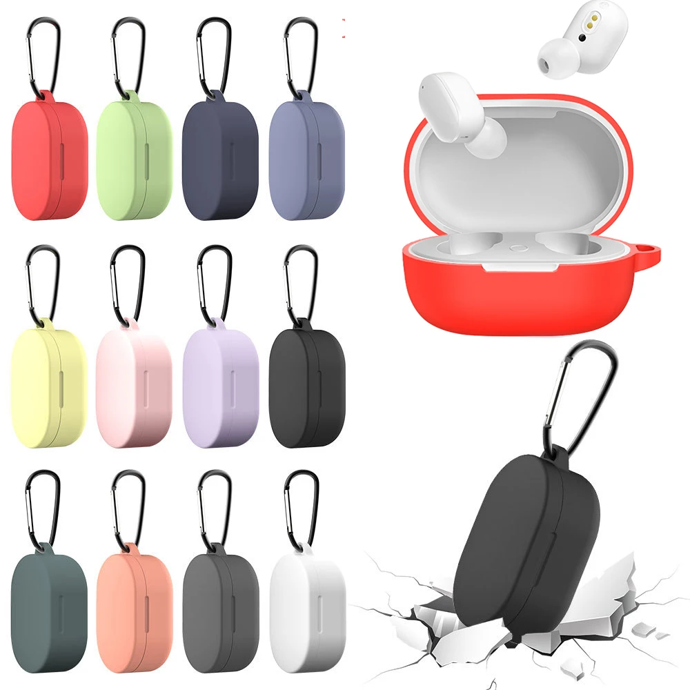 

for Xiaomi Redmi AirDots Case silicone Shell Protection case Redmi AirDots S /AirDots 2 Cover with hook fundas